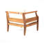 Ensemble de causeuse à 4 places avec table basse en teck et coussin crème