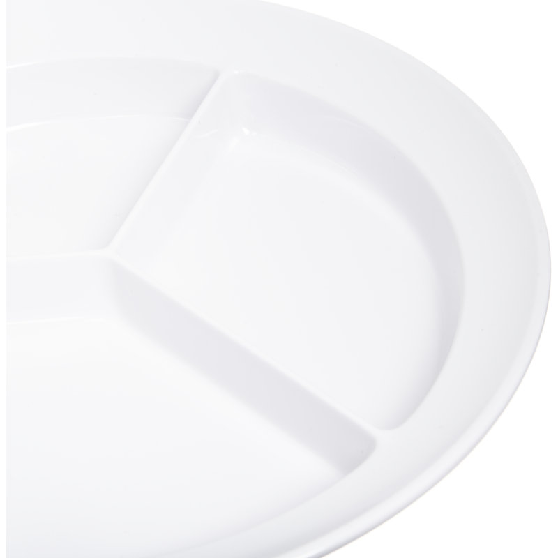 Desserte condiment à 3 compartiments en mélamine Kingline™, Blanc
