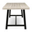 Table de salle à manger 79 po 79 po, gris, avec terrasse en bois et support en métal, 8 places assises pour repas agréables