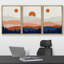 " Mid-Century Pastel Sunset Forest Abstract Nature Modern Art Decor Panorama Multicolor " 3 - Pieces-98696953-98696954