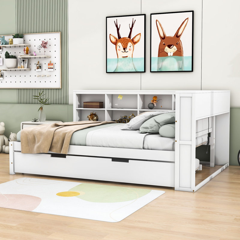 Lit de jour avec couchette Nagely, Double, Blanc