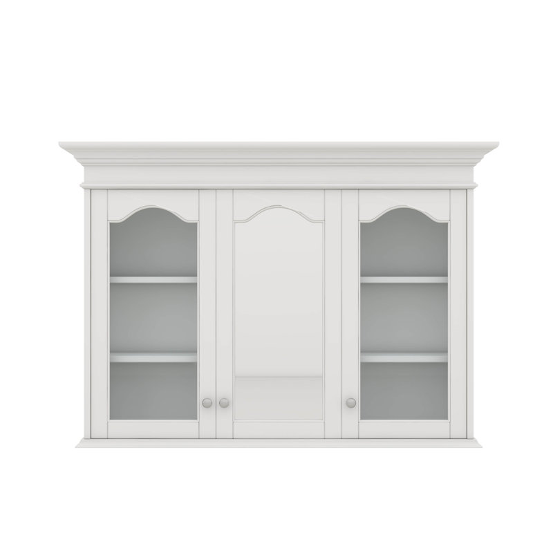 Armoire à pharmacie murale 40 "avec porte miroir et tablettes en verre