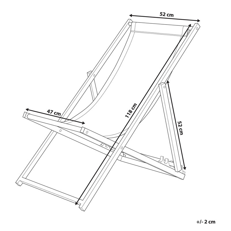 Longworth Folding Deck Chair, Grey/Black