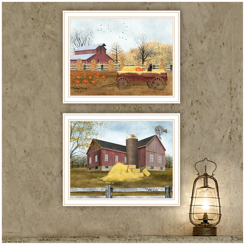 «Trendy Decor 4U», 2 pièces Vignette Autumn Blessings Farm Life
