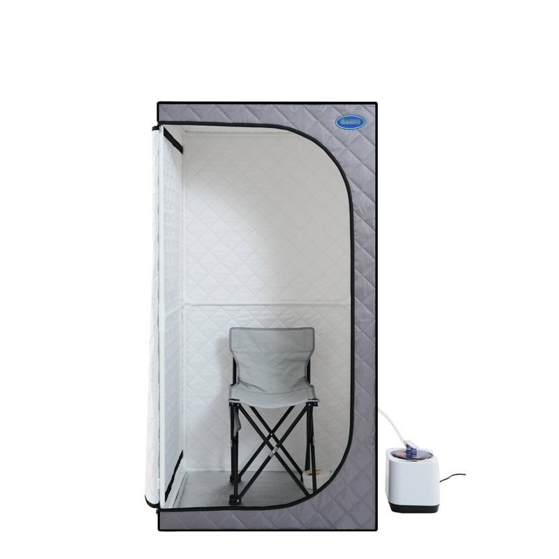 Grey Mini Plus Portable Steam - Home Spa With Generator & Remote. Foldable Chair. Easy Up. Fast Heating. Approved. Heat-. Waterproof. 360 Diffusion. Adjustable Options. Enhance Cell Function Tent