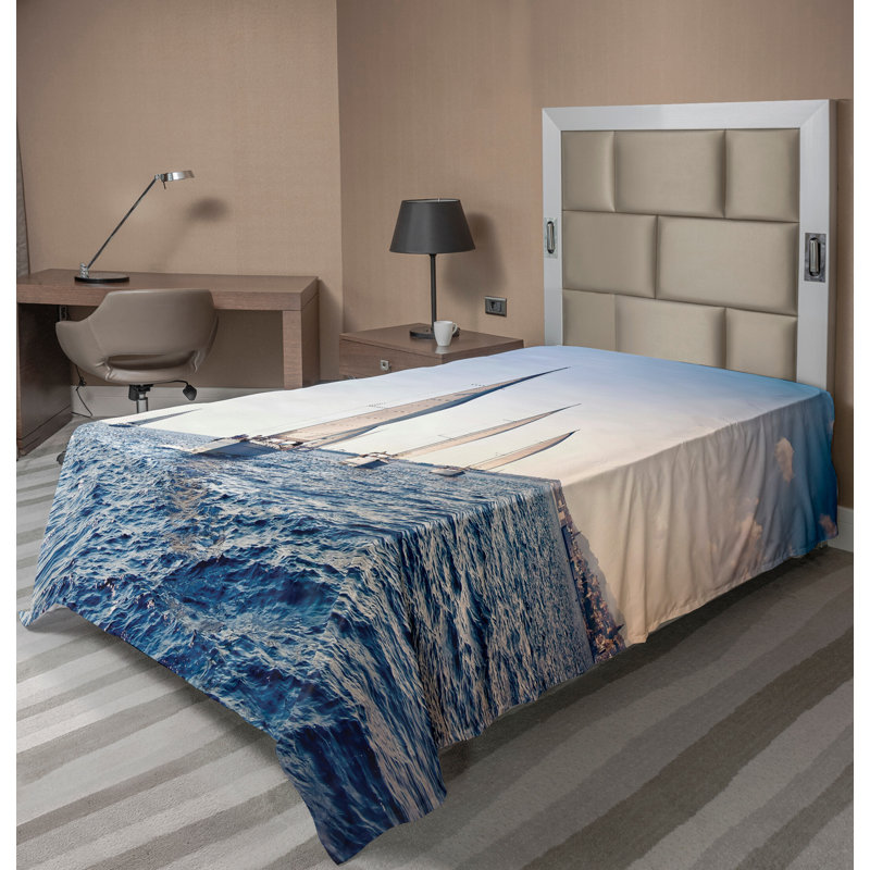 Ambesonne voile nautique sport, Drap plat pour lit simple