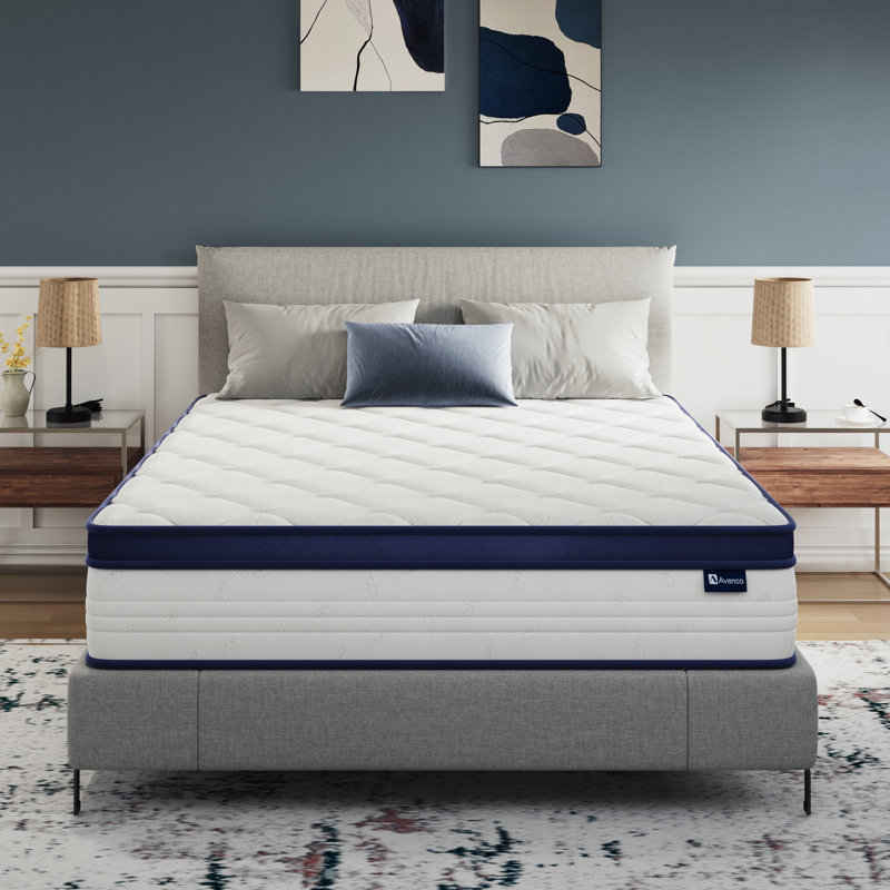  Matelas hybride moyen en gel rafraîchissant 12 po Avenco, Grand lit, 12"