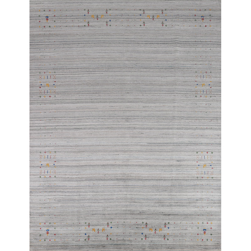 Tapis gris et ivoire Gabbeh 8
