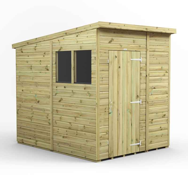 Powersheds 6 x 8ft Premium Pressure Treated Timber Pent Garden Shed