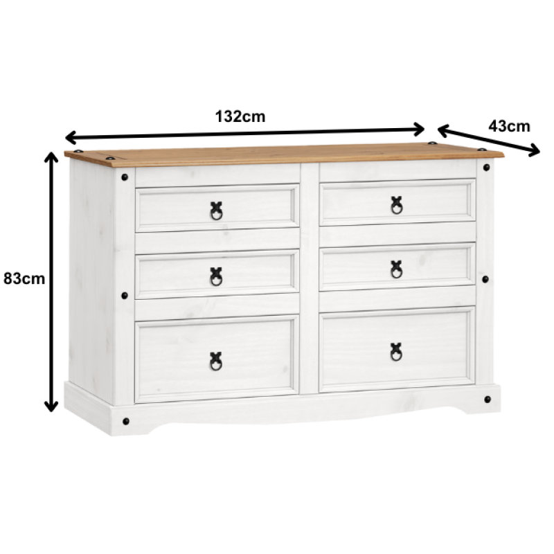 Jacklynne Solid Wood 132cm W Chest of Drawers