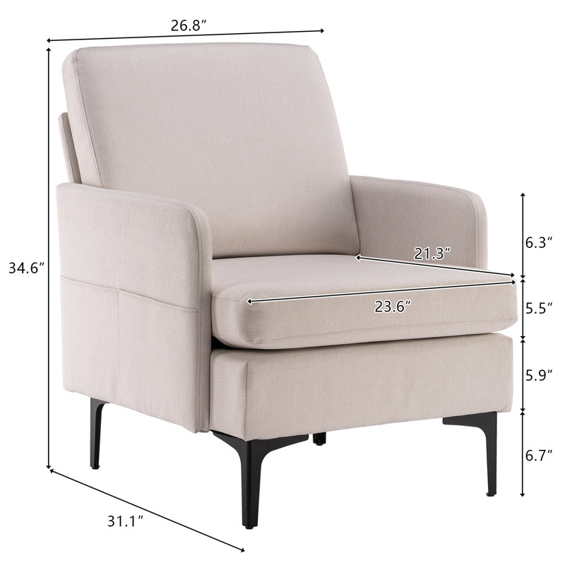Méridienne gris, Lin beige