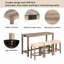 Ensemble de table de bar 4 pièces avec prise de courant, ensemble de table de bar et de chaises, ensemble de table de bar avec 3 tabourets rembourrés pour le salon, la salle à manger et la salle de jeux-214908358