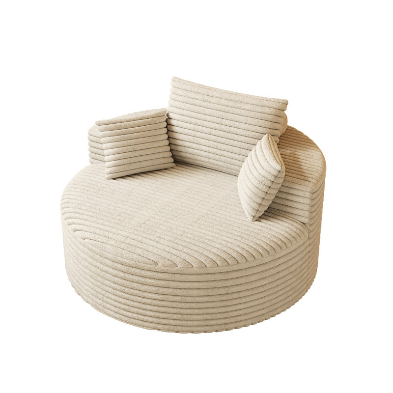 Fauteuil demi-tonneau Corduroy, Beige