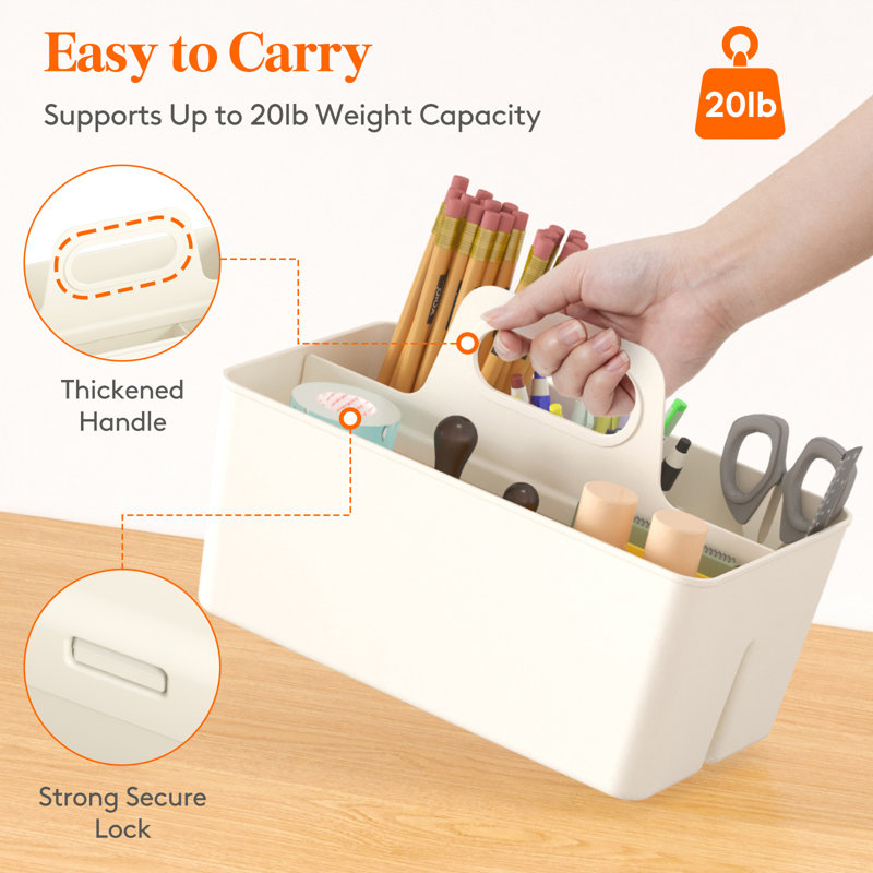Plastic Desk Organiser, White