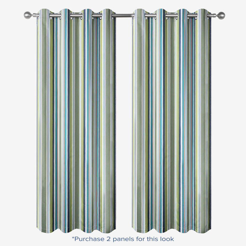 Panneau d'extérieur à rayures avec œillets, L 52 po x L 108 po, Bleu
