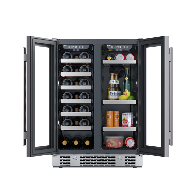 Avallon 23.8125'' W Convertible 86 Cans (12 oz.) Beverage Cooler with Wine Storage and Glass Door