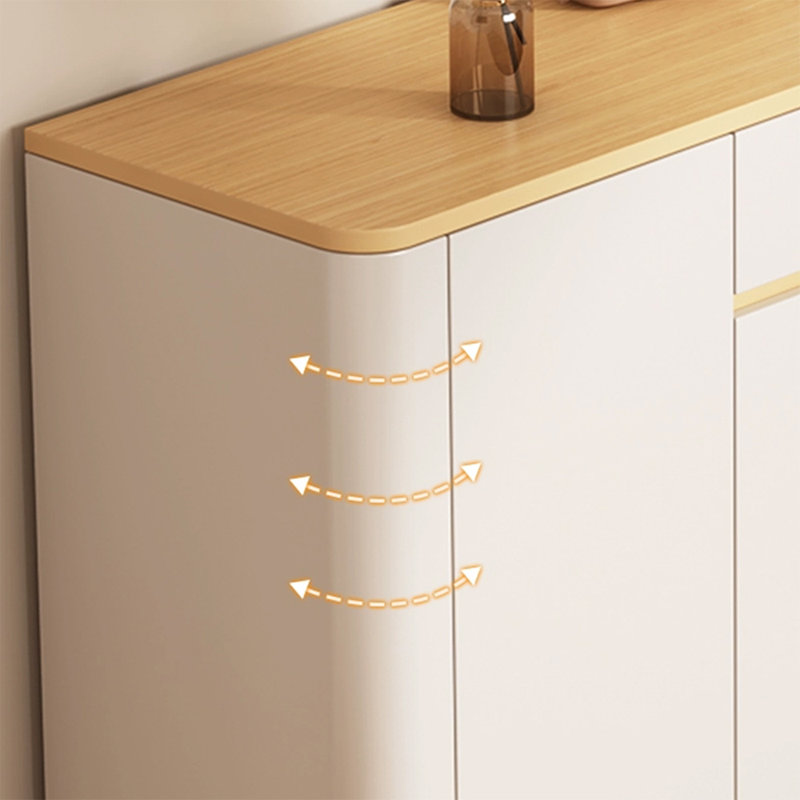 Beige + Burlywood Manufactured Wood Shoe Storage