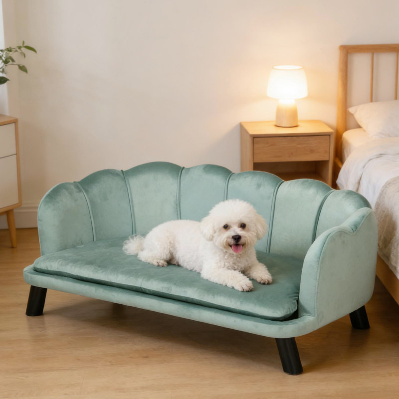 Spacious  Pet Bed,Pearl Design Pet Sofa, Green