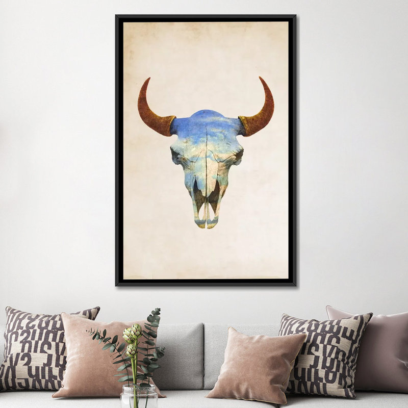 « big sky portrait », impression sur toile, H 26 po x l 18 po x P 1,5 po, Toile avec cadre noir, Pas de tapis