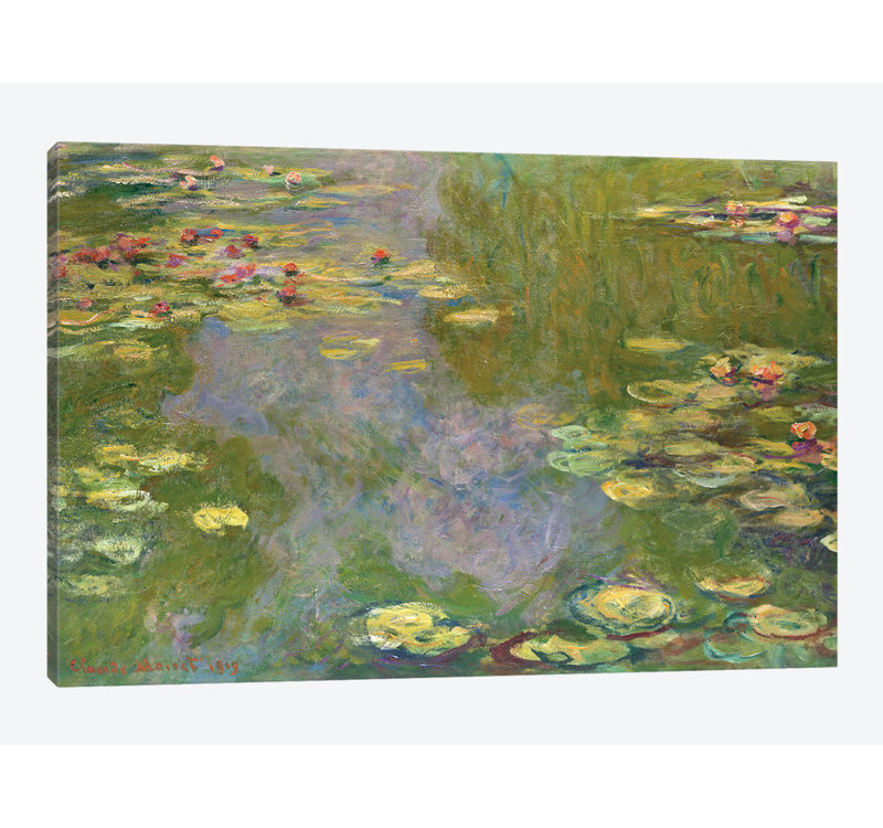 «Water Lilies, 1919», reproduction par Claude Monet sur toile tendue, H 18 po x l 26 po x P 1,5 po, Pas de tapis