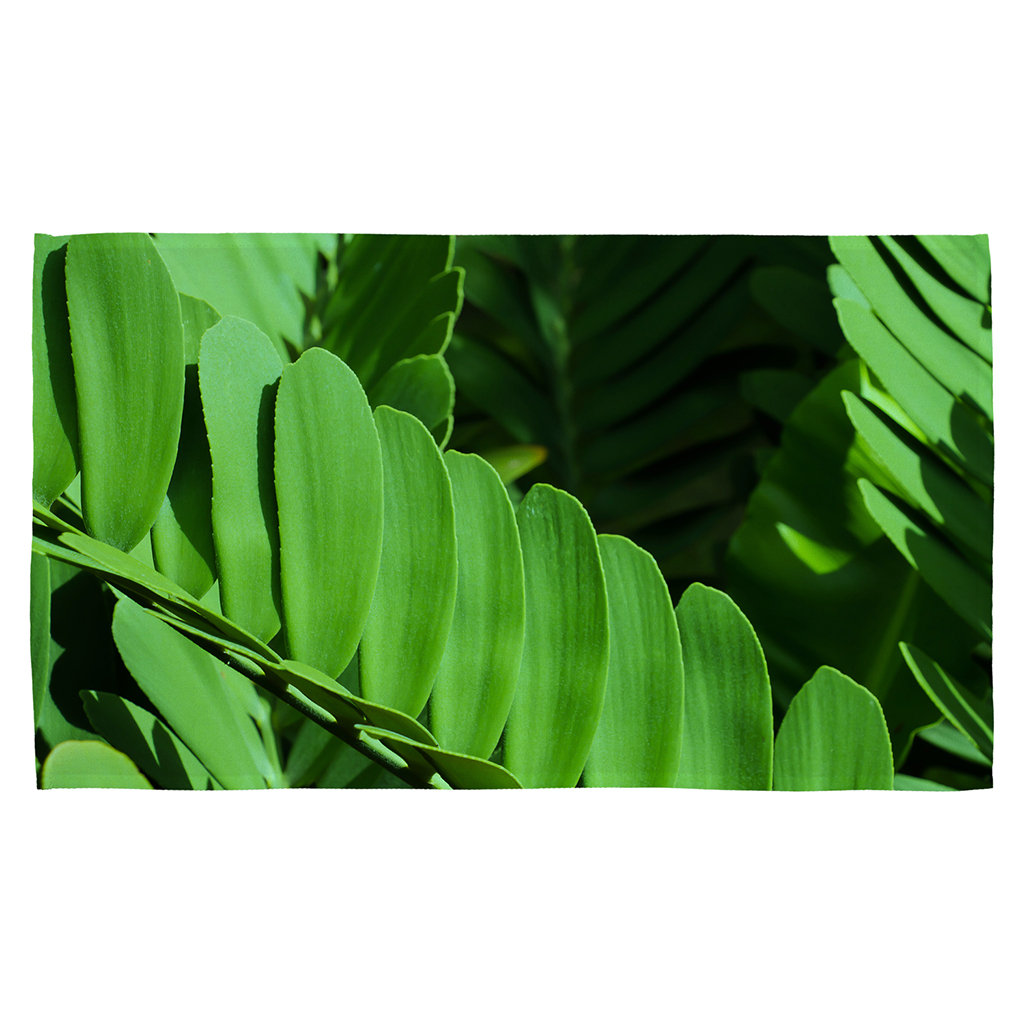 Dula Leaves, Long Slender Green Leaves Tea Towel
