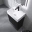 Meuble-lavabo autoportant moderne rayé 20 po avec lavabo en céramique