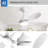 Damecia 42" 5-Blade Matte White 6-Speed Adjustable LED Ceiling Fan Light with Remote Control
