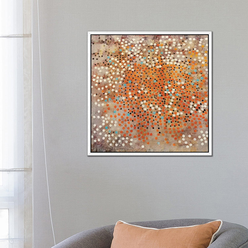Hive - Painting on Canvas, 66.04 cm H x 66.04 cm W, White Framed