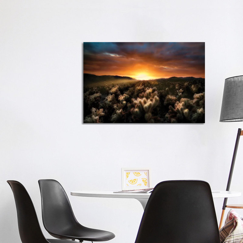 Cholla Sunrise by Dennis Frates - No Frame Gallery-Wrapped Canvas Giclée on Canvas, 101.6 cm H x 66.04 cm W