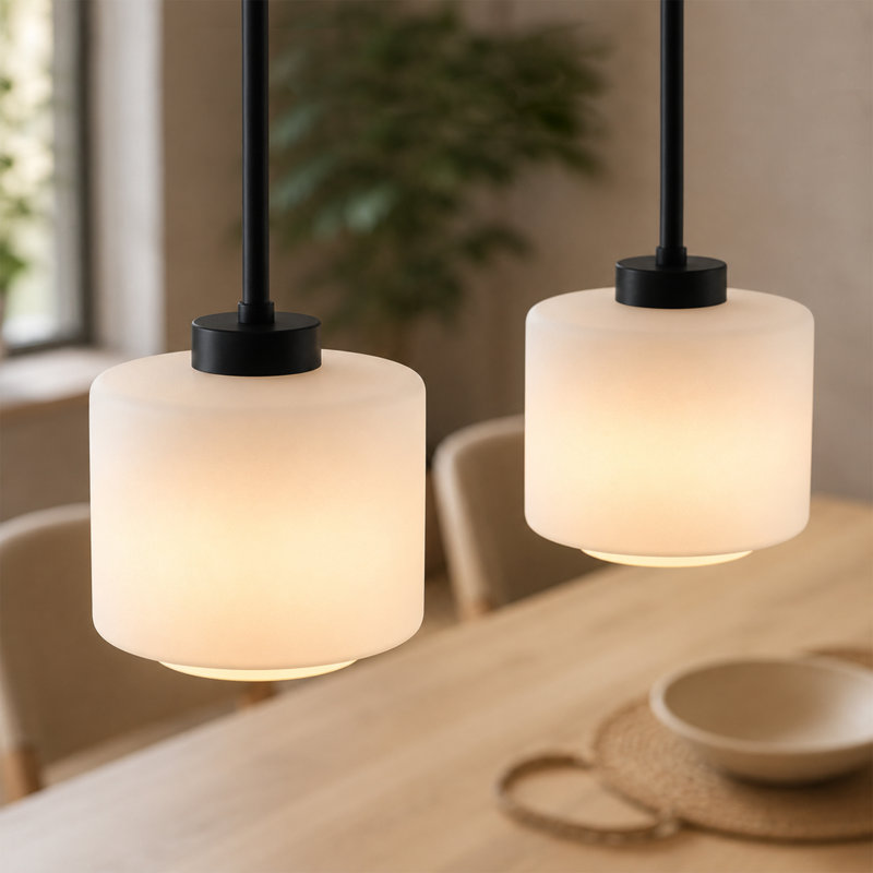 Suspension moderne en verre de 5,9 pouces 1 lumière, réglable