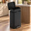 Poubelle à pédale noire de 55 litres (14,55 gallons) avec couvercle à fermeture douce, seau intérieur et roues amovibles pour la maison