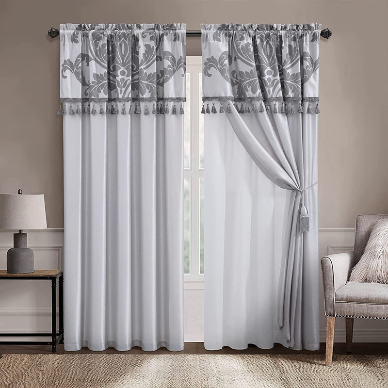 Royale Room Darkening Curtain Pair, Silver/Gray