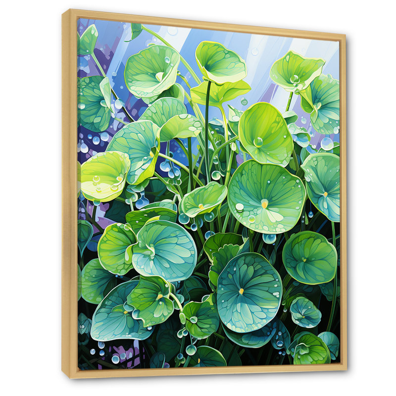 «Green Realistic Charm I», reproduction sur toile, Cadre naturel flottant, H 44 po x l 34 po