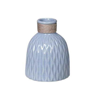 Vase en céramique bleu 6 po