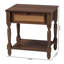 Table de chevet transitionnelle brune avec rotin Baxton Studio Giovanna