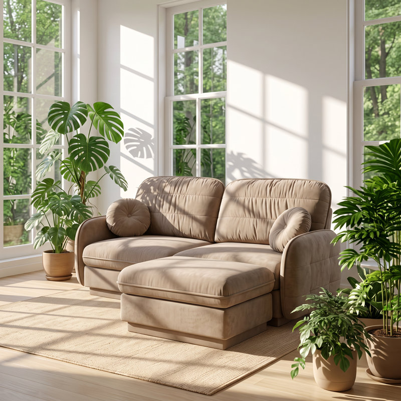 Causeuse modulaire en chenille avec repose-pieds Cloud l 73,2 po x P 57,8 po x H 37,4 po Cloud