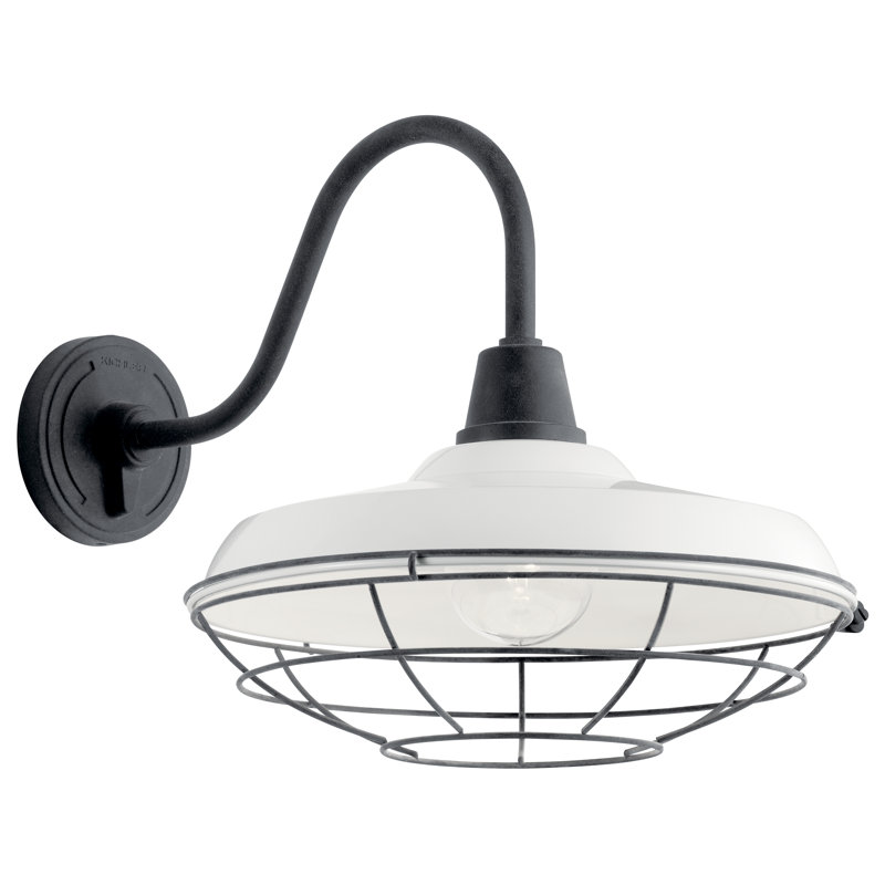 Luminaire de grange d'extérieur Sayre, Blanc, H 16,25 po x l 16,25 po x P 16,25 po