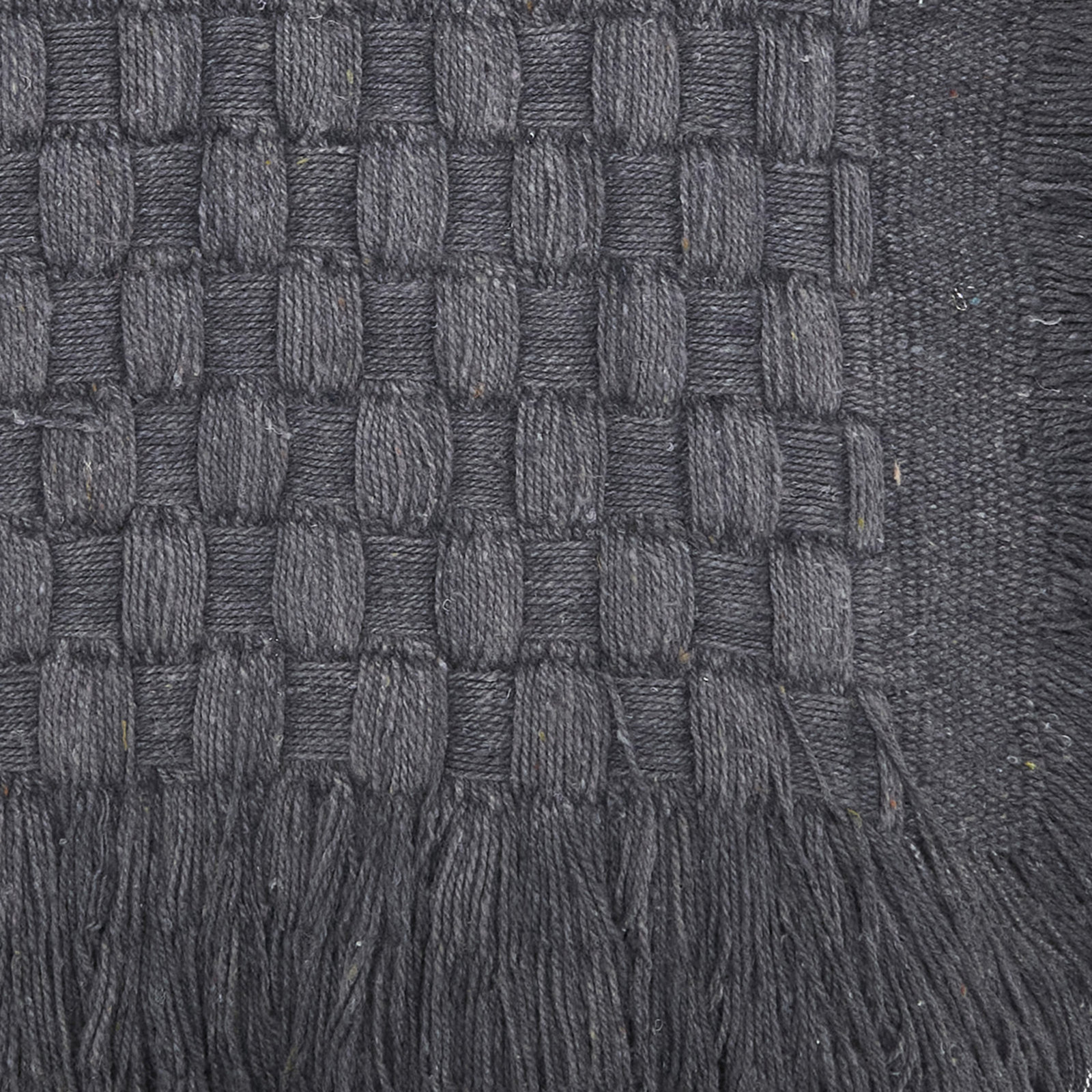 Sevan Collection Waffle Weave Throw Blanket, Dark Gray