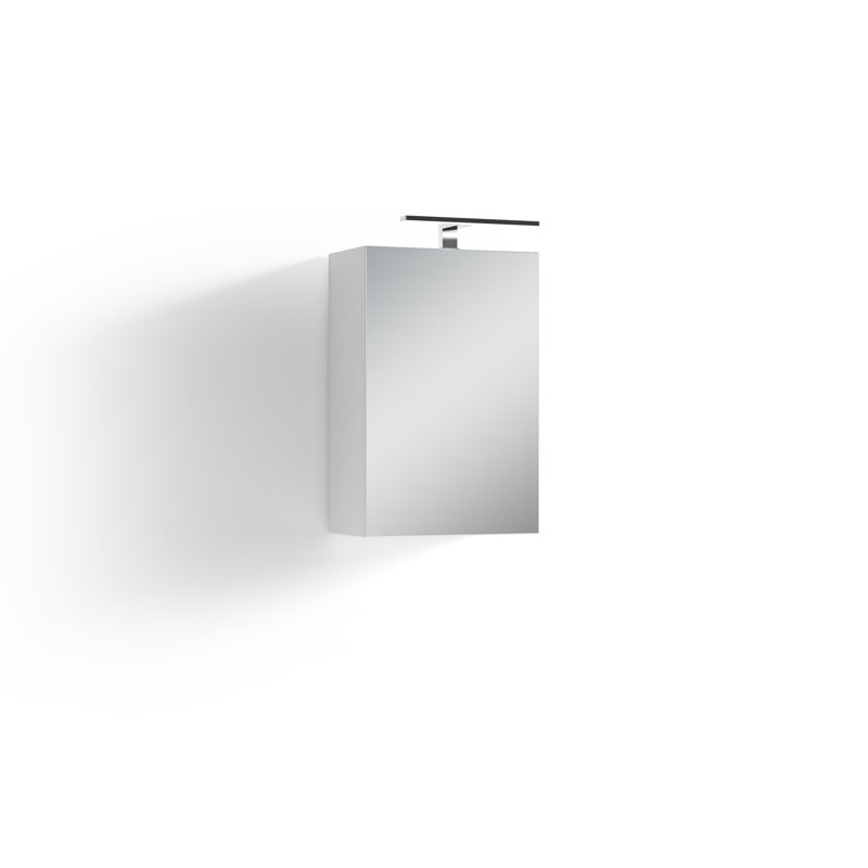Euda W 600mm H Surface Frameless Medicine Cabinet with Mirror and 3 Fixed Shelves, 60cm H x 40cm W x 20cm D