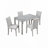 Kitchen Table Set with a Rectangular Table and 4 Upholstered Chairs-1258054181