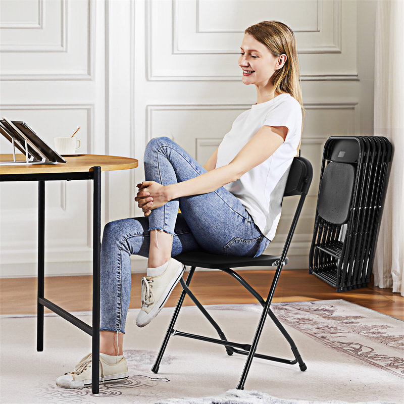 Chaise pliante moderne 10 pièces, Noir