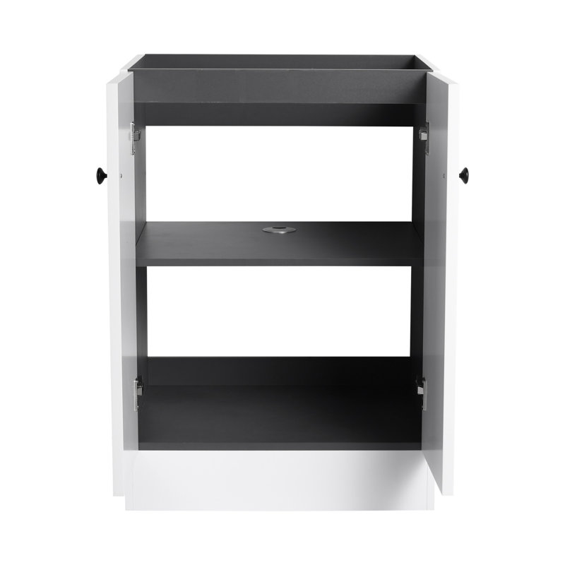 Armoire de salle de bain autoportante avec 2 portes à fermeture douce, H 33,39 po x l 23,27 po x P 19,52 po