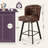 26" Swivel Counter Height Bar Stools with Backs, Kitchen Island Stools with Channel-Tufted Shell Back, Padded Seat and Metal Legs with Footrest-166877035-166877039-163213932