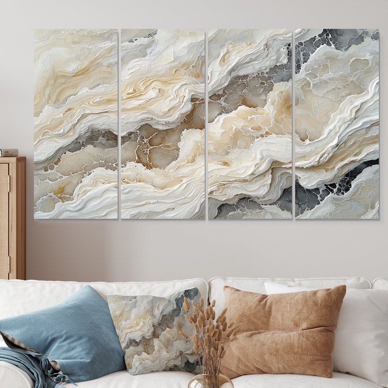 Ombretta - décoration murale en marbre - art mural moderne, H 28 po x l 48 po, 4