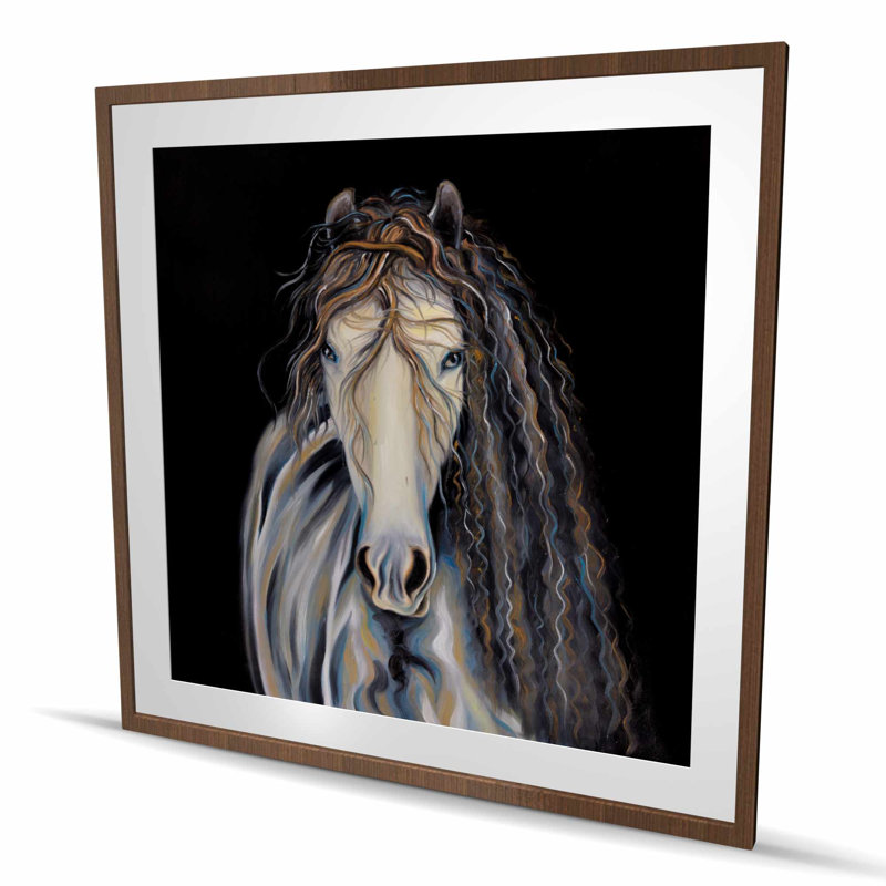 Abstrait cheval avec crinière bouclée - animaux de l'Ouest, reproduction d'art
