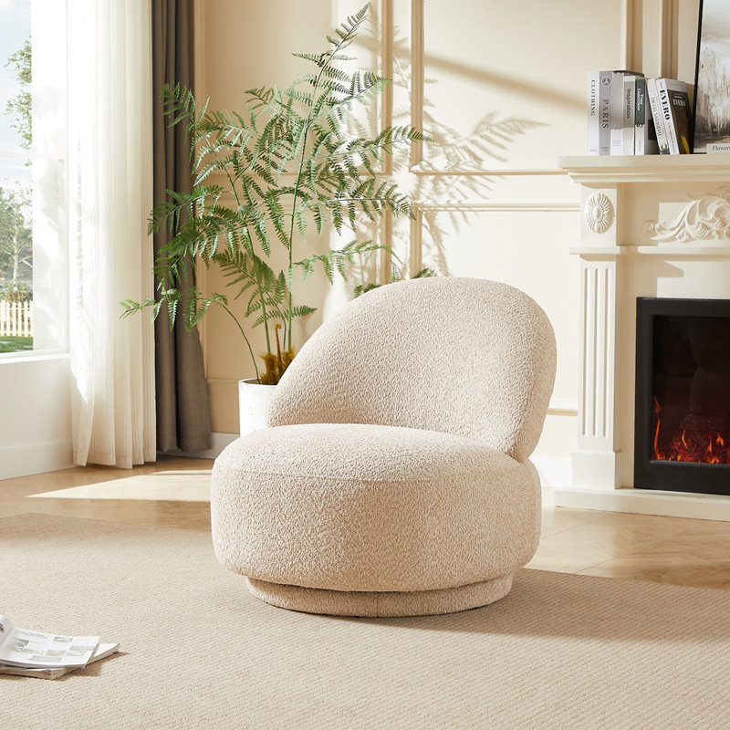 Chaise d'appoint pour le salon avec fonction pivotante, Beige