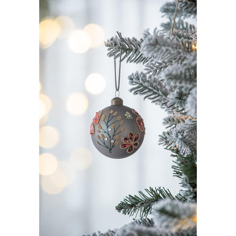 D3,9 po, boules de Noël décoratives, boules de Noël suspendues en verre pour décorations de fêtes, lot de 6