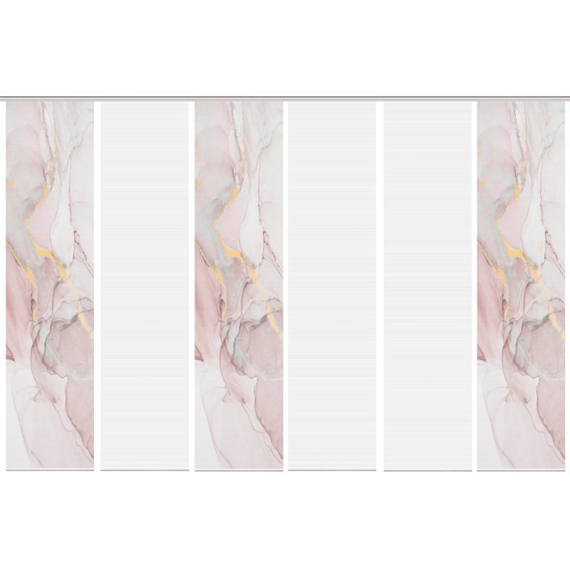 Peluso Semi Sheer Curtain Panel Pair, Pink/Brown
