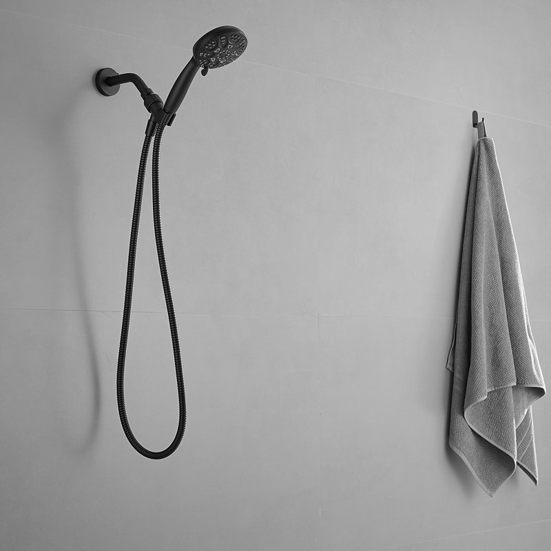 Matte Black Stainless Steel Handheld Shower Head with Adjustable Bracket