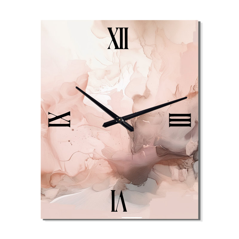 Marbre délicat abstrait I - horloge murale abstraite, H 32 po x l 16 po